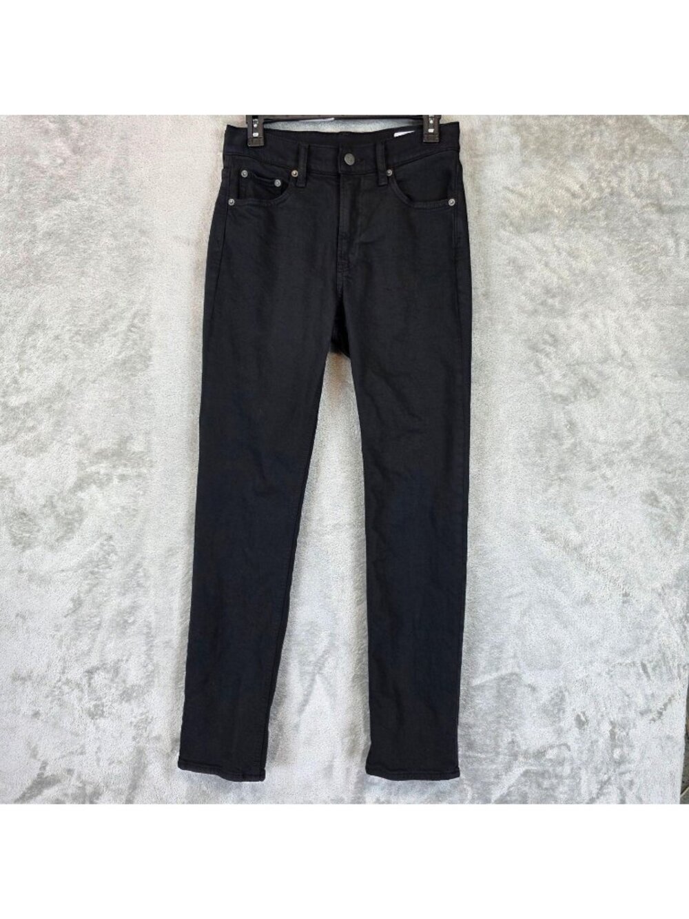 Gap 90s Straight High Rise Jeans Womens 2 Black Dark Wash Stretch Relaxed Denim